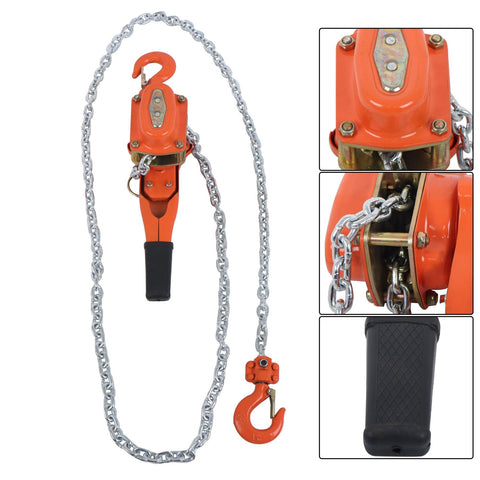 Heavy Duty Manual Lever Chain Hoist 3/4 Ton Come Along With G80 Galvanized Chain, 10 Ft Reach, 360 Degree Swivel Hook, close-up view