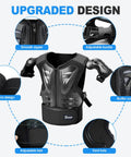 Young Riders Four Piece Motorcycle Armor Set With Vest Chest Protector And Knee Elbow Pads For Dirt Bike Motocross BMX ATV Cycling