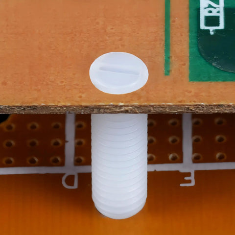 White Nylon Slotted Set Screws M4 X 8 mm Non Conductive Plastic Grub Fasteners For Electronics And Machinery with circuit board.