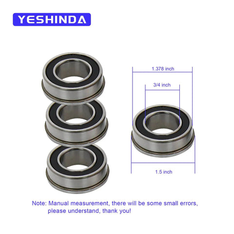 Beefed Up Front Wheel Bearing Conversion Kit with dimensions, includes 4 bearings, fits Husqvarna Poulan Craftsman Jonsered