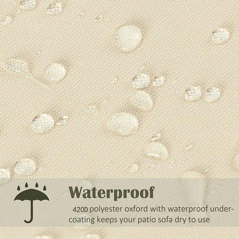 Waterproof Porch Swing Cover material showcasing water droplets on 600D Oxford fabric for outdoor swing chair protection.