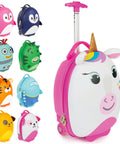 Tiny Trekker Kids Carry On Luggage With Underseat Compliance Airline Approved, Lightweight 3.3 Lbs, 17 Litre Wheeled Unicorn Holdall