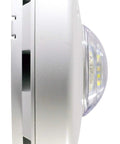 Side view of Hardwired 177 Candela LED Strobe Light For Hearing Impaired Residents UL Listed, slim low profile white finish.
