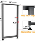 40 Inch Bar Height Table Legs For DIY Bar Builds And Standing Desks, Heavy Duty Metal Square Frame With 4.52 Inch Mounting Plate