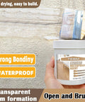 Top Shelf Transparent Waterproof Sealant And Coating For Roofs Floors Windows Heavy Duty Invisible Leak Fix On Concrete Wood Indoors Or Outdoors All Weather No Sweat Water Based Formula applied with brush on wall