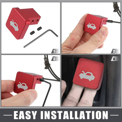Hood Latch Release Handle Repair Kit For Honda Civic 1996 2011 CR V 1997 2006 Element 2003 2011 Ridgeline 2006 2014 Aluminum Alloy Red
