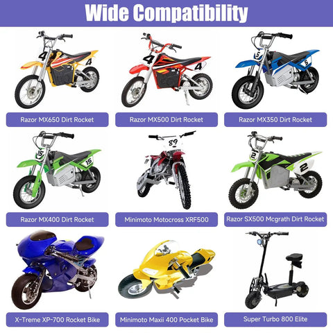Electric scooters and dirt bikes compatible with 25h Chain Sprocket Kit With 132 Link Chain And 13 Tooth Motor Sprocket