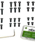 Top Shelf Size Six Forty Eight Screw Set With Torx Wrench Included - Thirty Six Piece Precision Hardware Kit for Electronics and Compact Mounting - Fillister Oval Fasteners Ready To Roll, displaying screws and wrench.