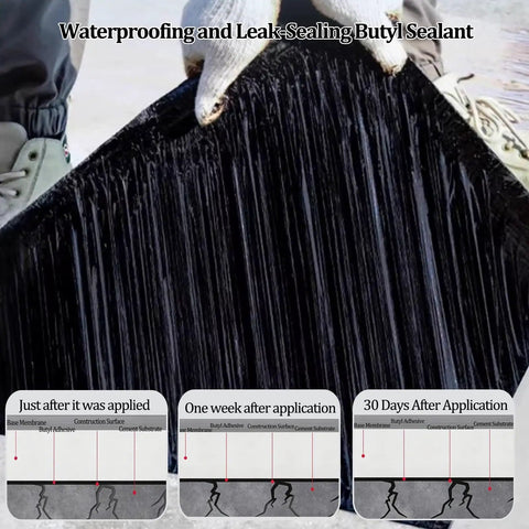 Rock Solid Self Adhesive Roofing Felt Roll Legit Waterproof Membrane Butyl Rubber Flashing Tape For RV Repair demonstrating application results.