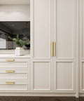 10 Pack 4 Inch Gold Cabinet Handles Finger Pulls Edge Pulls for Cabinets and Drawers Slick Flat Hidden Hardware for Kitchen Cupboard