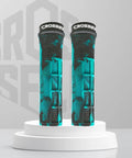 Dual Color Lock On MTB Grips For Mountain Bike BMX And E Bike Non Slip Shock Absorbing Grips For 22.2mm Bars in Sky Blue display