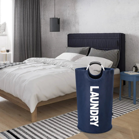 Big Ol 95L Large Collapsible Laundry Basket With Freestanding Tall Hamper Foldable Washing Bin in bedroom setting