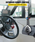 Boat Throttle Control For Single Engine Outboard Remote With Side Mounted Binnacle Single Lever Key Switch And Lanyard on console