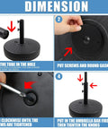 Installation steps for Heavy Duty Outdoor Umbrella Base Stand With Water Or Sand Fill 50 Lb Weight Capacity 20 Inch Black Base