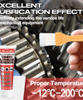 White Lithium Grease All-Purpose Lubricant With Brush For Hinges, Bearings, Gears, Chains And Garage Doors in use on gears