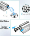 Diagram of Magnetic Door Stopper With Double Magnets, Stainless Steel Door Catch showing dual magnet design and metal material