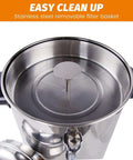 Top view of 65-Cup Commercial Coffee Urn with 10.5 Qt Capacity, 1250W Stainless Steel Percolator and removable filter.