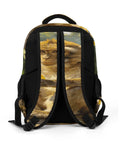 Back view of Jungle Monkey Banana Printed Unisex Backpack showing breathable mesh straps and detailed monkey design