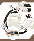 Must Have Washer Lid Lock Switch Replacement Kit For GE Front Load Washers Easy Install Lock Assembly 290D3070P002 Style, white plastic wiring harness close-up