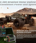 1:18 Scale 4X4 Off Road RC Truck With 2.4GHz Remote, Top Speed 36kmh, powerful RC 380 motor, driving on rocky terrain