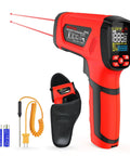 Pro Grade Infrared Thermometer Gun Non Contact Laser Temperature Reader Reads -40F To 3632F With 50 To 1 Distance Ratio Color LCD Display High Temp Pyrometer For Industrial HVAC Forge Metal Smelting And DIY Projects showing dual lasers and components