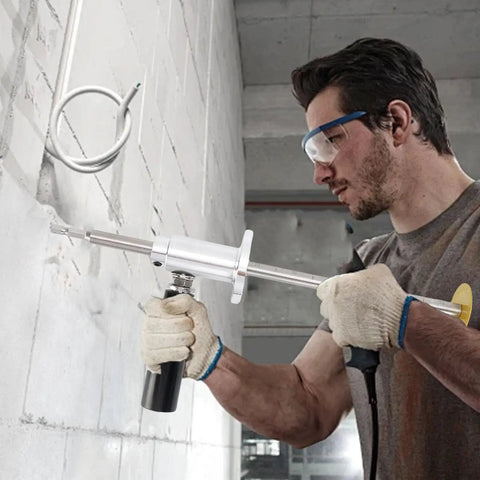 Worker using Inside Pipe Cutter Kit For Plumbing, Precise Adjustable Depth Tool, 5 Blade Stainless Steel Cutter For PVC ABS Pipes