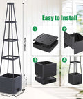 Assembly of 2 Pack Tomato Planter With Trellis, 57 Inch Self Watering Raised Garden Bed Planter Box with tomato cages and climbing support.