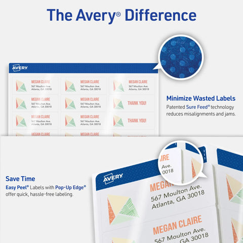 Easy Peasy Peel Design Game Changer For Mailing Quick Turnaround Small Business Branding Essentials 2 3 By 1 3 4 Inch Laser Inkjet Compatible 600 White Printable Adhesive Stickers Smooth Reliable sheets with address labels.