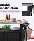 Unity XL Portable Outdoor Table With Stainless Steel Top For Kitchen Prep And Outdoor Storage Cabinet For Grillin Accessories In Dark Grey With 78 Gallon Total Storage And Durable All Weather Resin Build