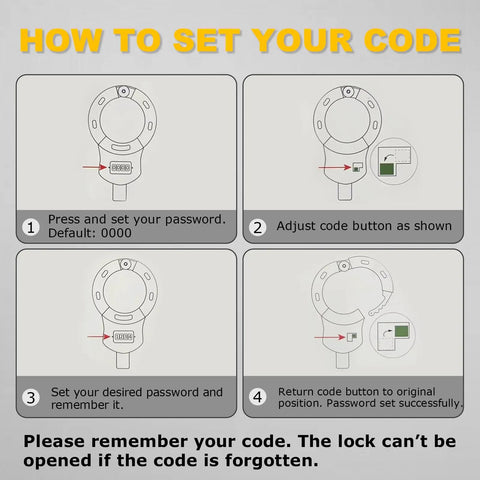 Heavy Duty Scooter Lock Up With 36.6 Inch Security Chain Anti Theft Handcuff Design 4 Digit Combination Anti Scratch Steel Outdoor Lock For E Scooter E Bike Bicycle And Motorbike