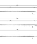 Technical drawing of Built To Last Plastic Tamper Seals With Serial Numbers 250mm Self Locking Zip Tie Tags In Red for security use.