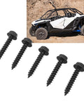 Badass Heavy Duty Clutch Cover Screws And Steel Bolts Set Replacement Kit For Polaris 570 900 1000 Engines shown with screws on offroad terrain.