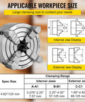 4 Jaw Lathe Chuck 125mm Independent Reversible Jaw For Metal Turning displays internal and external jaw diagrams