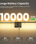 Rock Solid Rechargeable Wall Lights With 10000 Mah Battery Running Thirty To Fifty Hours On Single Charge Twenty Nine Inch Black Frame displayed with bright glow and battery indicators.