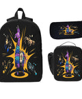Three Pack 17 Inch Daypacks For Camping Hiking Travel And Outdoor Adventures featuring a colorful llama design