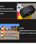 Close-up of Bad Boy Hella Sturdy Expandable Safety Fence Gate Heavy Duty with safety rubber cap design for protection.