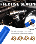 Cool 94 Piece Silicone Vacuum Hose Kit For Auto Repairs Includes 5FT Lines In Six Sizes Plus 64 Connectors And Clamps To Fix Engines Fast Without Breaking A Sweat blue silicone hose with clamps on engine