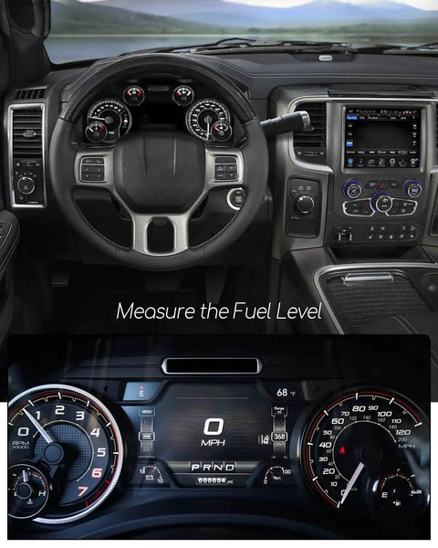 Ram 1500 5.7L Fuel Gauge Sending Unit Sensor Replacement Plug and Play Drop-In Direct Fit For 2011-2017 With Float Type Fuel Level Sensor And Accurate Dashboard Readings, dashboard gauge view