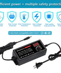Adjustable 72W Power Supply With 3V To 24V DC Output, Universal Switching AC To DC Adapter With LED Voltage Display And 13 Tips