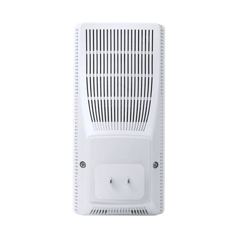 Back view of WiFi 6 Range Extender With AiMesh, AX3000 Dual Band Speeds Up To 3000 Mbps showing ventilation and plug design.