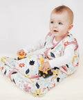 Baby wearing 3-Pack Baby Sleep Sack 0-6 Months 100% Rayon Cotton Wearable Blanket With 2-Way Zipper Lightweight TOG 0.3 Soft Stretchy Sleep Sack