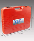 Built Tough 33 Piece Radiator Pressure Tester And Coolant Vacuum Refill Kit in red carrying case, 23.75" x 19.5" x 4".