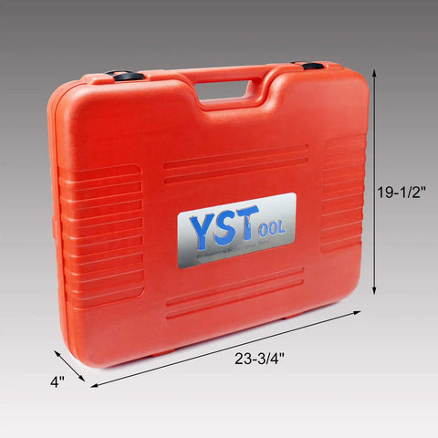 Built Tough 33 Piece Radiator Pressure Tester And Coolant Vacuum Refill Kit in red carrying case, 23.75" x 19.5" x 4".