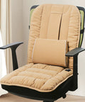 Stylish Soft Heated Seat Pad With Non Slip Base, Washable Chair Cushion Offering 3 Heat Settings for Cozy Office Work Bench Recliner Warmth on chair.