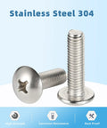 Built Tough 1/4-20 By 1/2 Inch Truss Head Machine Screws Full Thread Grade 304 Stainless Steel showing high strength and corrosion resistance.