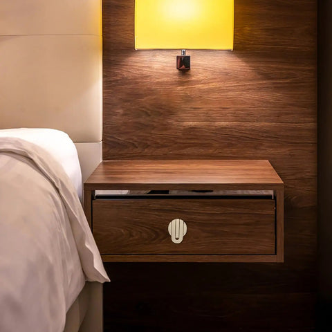 Concealed Round Cabinet Knobs In Matte Brass Single Hole Drawer Pulls For Kitchen Cupboard And Dresser Easy Install No Fuss Color Options To Match Any Decor Sturdy Gold Hardware on wooden nightstand drawer