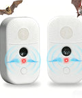 Ultrasonic Bat Repellent Plug In Indoor With Adjustable Frequency Deterrent Devices Humane No Fuss And Easy On People And Pets To Keep Bats Away From Attics Ceilings Garages Barns Warehouses 2 Pack, shown with ultrasonic waves.