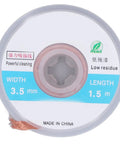 Copper Solder Wick Braid Pack For Desoldering With High Conductivity Pro Grade 1.5m Length And 3.5mm Width Label