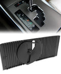 Lexus IS250 IS350 Center Console Shift Slider Cover Replacement 2005-2013 in black, shown next to installed view on gear shift area.