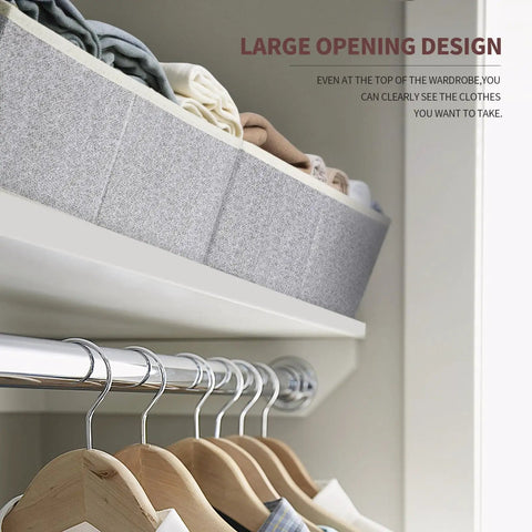 Heavy Duty Fabric Closet Organizers Six Pack With Reinforced Handles Trapezoid Design Collapsible Storage Bins Drop The Hassle And Keep Your Setup Lookin Sharp While Handling All The Daily Grind Effortlessly